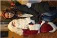 Girl With Braces and Santa