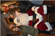 Mother with Her Three Daughters with Santa