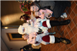 Toddler Twins and Mother with Santa 1