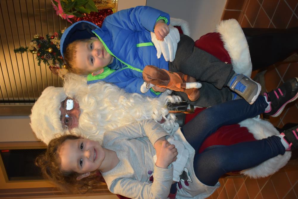 Brother and Sister on Santa's Lap
